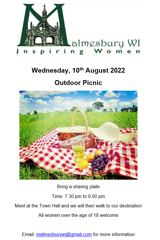 Malmesbury WI August Meeting - Picnic in the Park